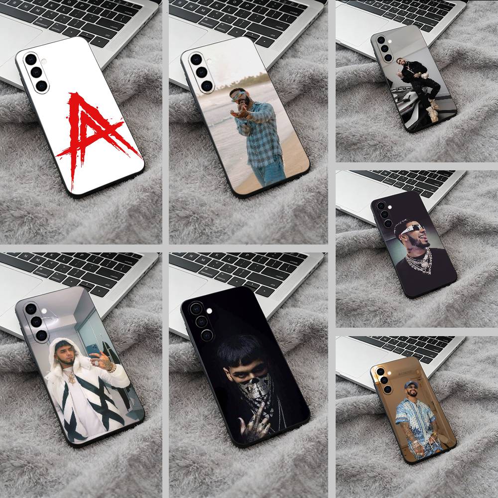 Latin Trap- A-Anuel- A-A Soft Silicone phone Case for Samsung Galaxy A73/A71/A72/A70/A53/A52/A51 - Black