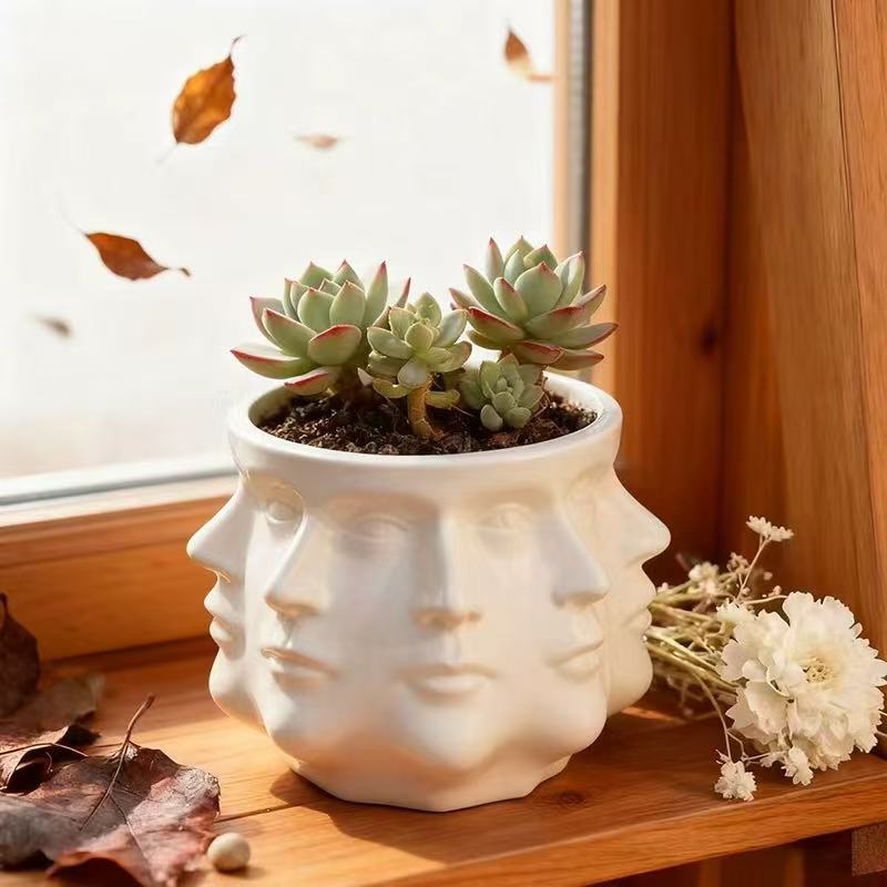 New 3D Printed Abstract Multi-Faceted Flower Pot Creatively Unique Succulent Potted Indoor Garden Balcony Outdoor Decoration