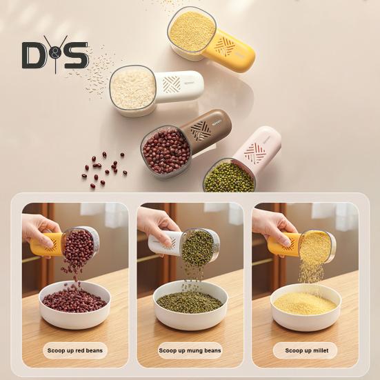 Koffie Maatschep met Afneembaar Handvat Duidelijke Schaal Opbergdoos Bonen Thee Suiker Barista Gereedschap Geen Morsen Rijstschep