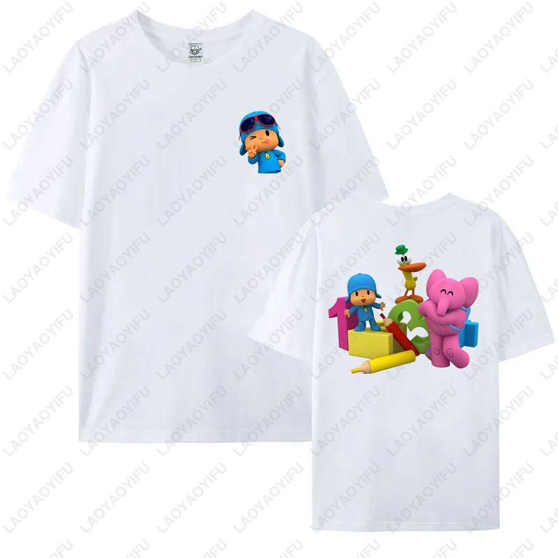 Casual Style Cartoon Cute POCOYO Graphic Cotton Tshirts Man Women Soft Short Sleeve Summer Animation Vacation Breathable Tops