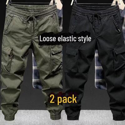 Men's Army Green Tactical Overalls - American Style, Loose Cuffs, Spring/Summer 2023, Outdoor Mountaineering, Casual Large Size.