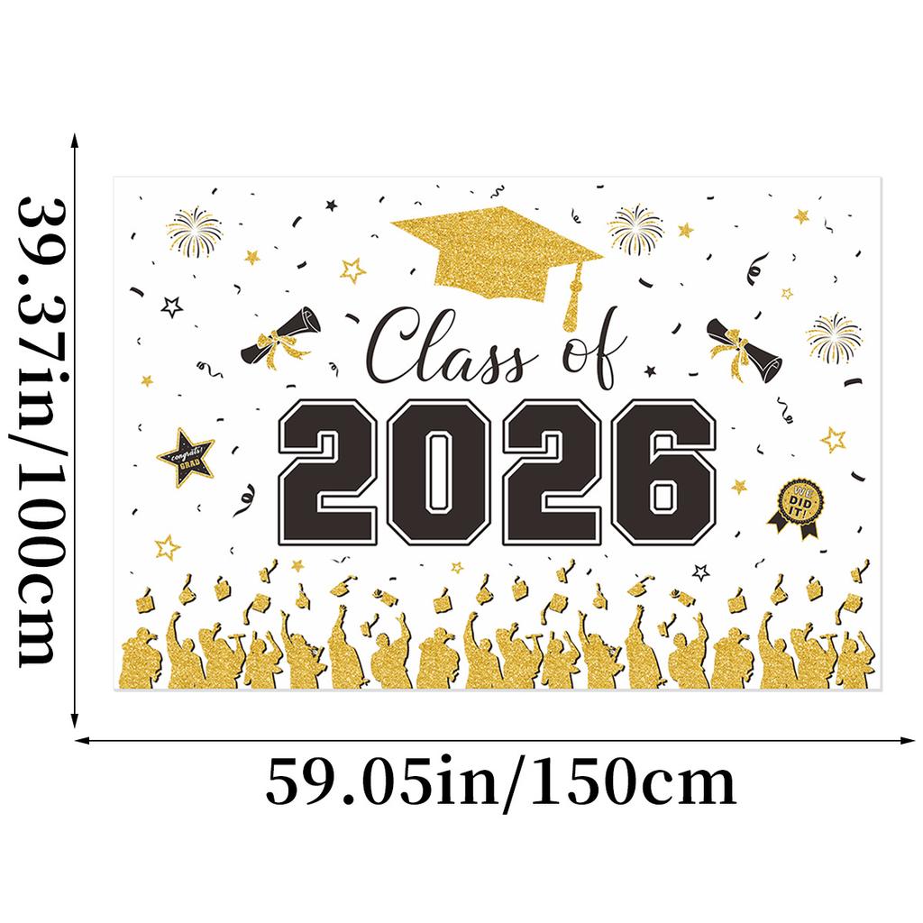 School Graduation Ceremony Party Decoration Background Cloth Banner Graduation Season Poster Hanging Cloth