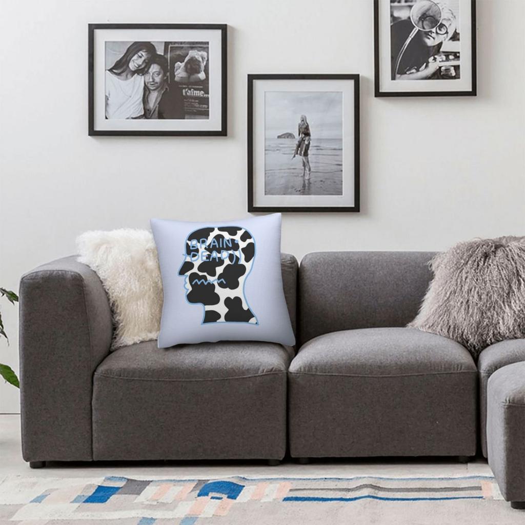Brain Dead Head Empty Square Pillowcase Polyester Linen Velvet Printed Zip Decor Sofa Cushion Case