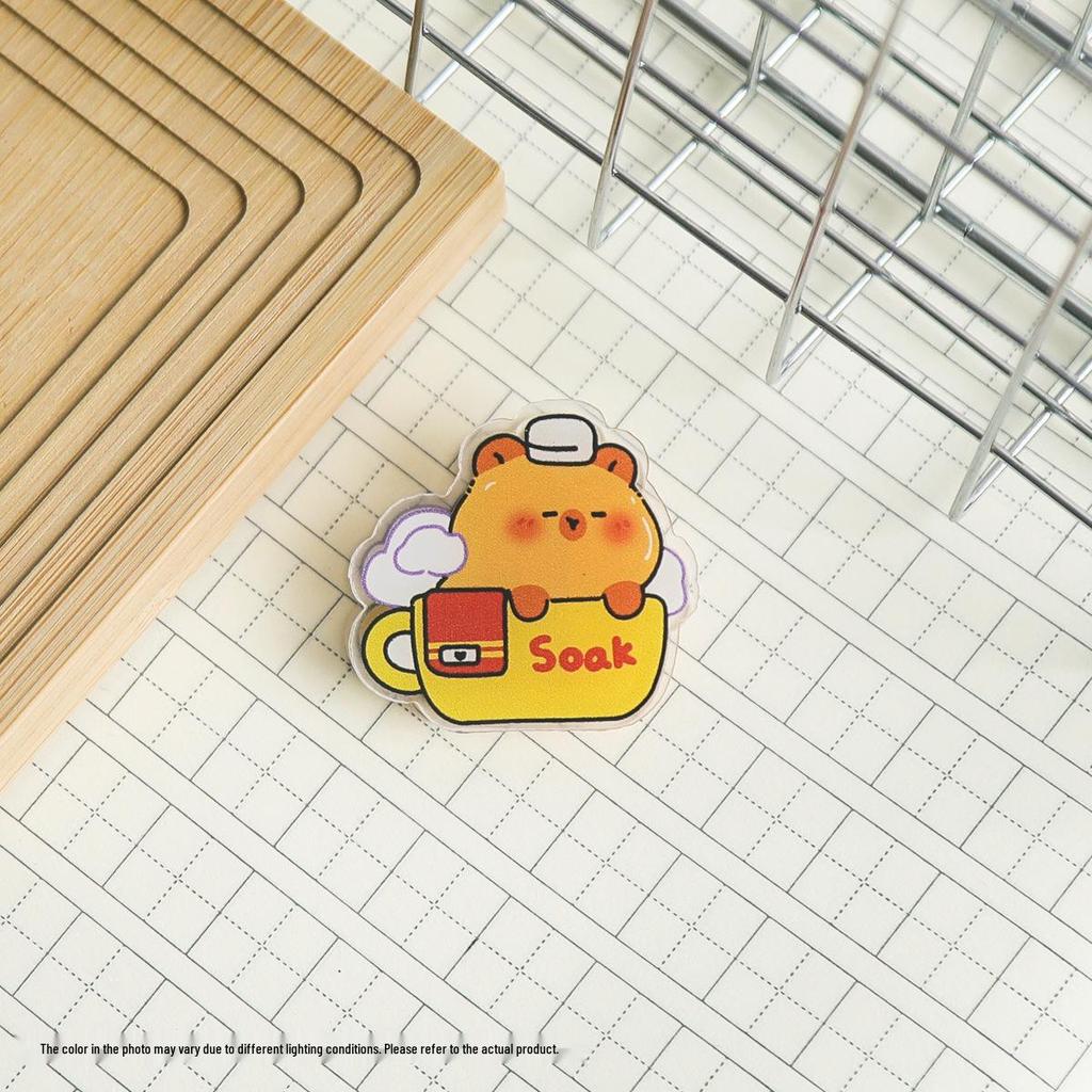 Capybara Acrylic Double-Sided Multifunctional Clip Folder with Sticky Note Holder