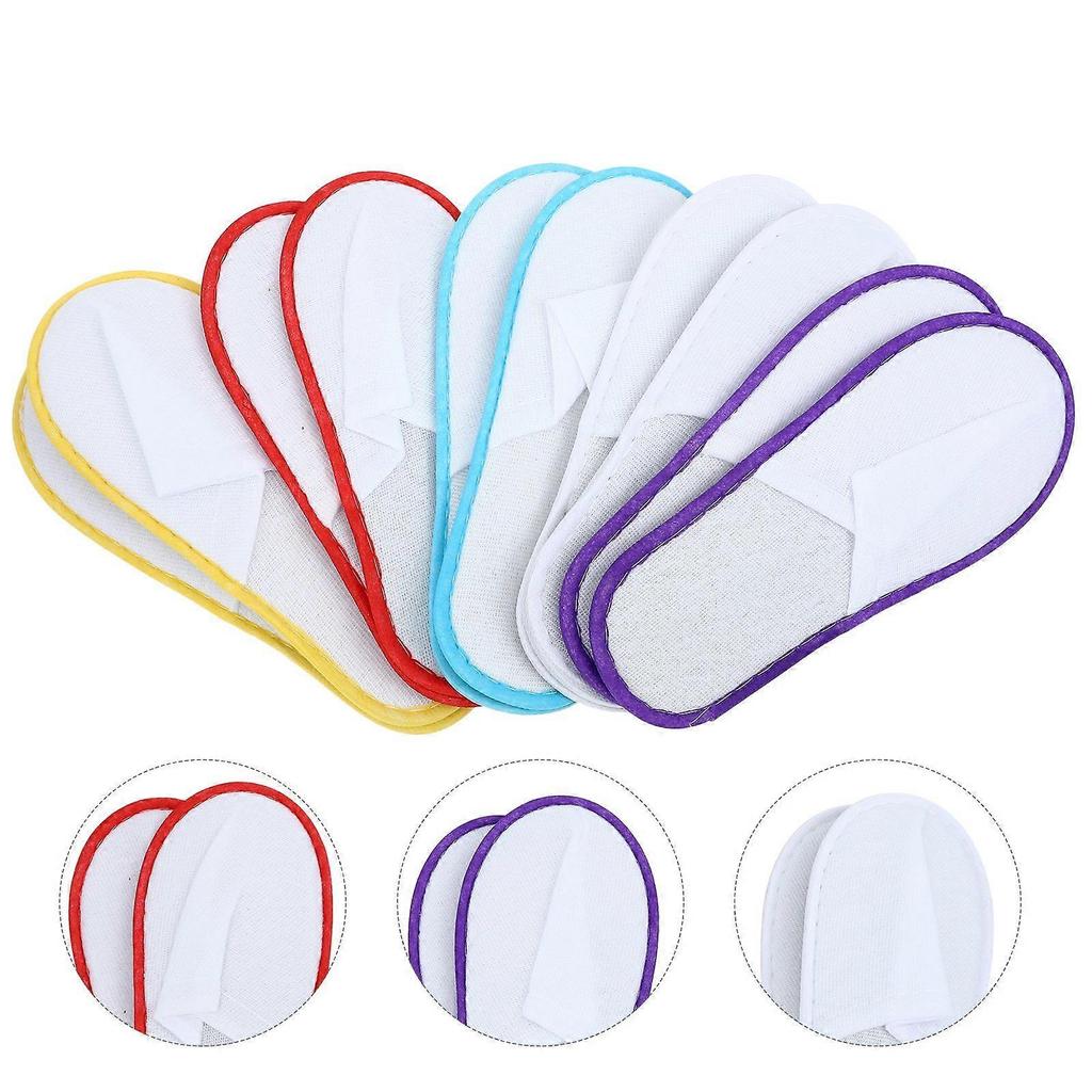 20 Pairs Disposable Slippers Hotel Guest Slippers Plush Salon Indoor Shoes