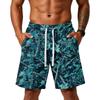 Men's Print Loose Fit Training Gym Beach Shorts with Pockets