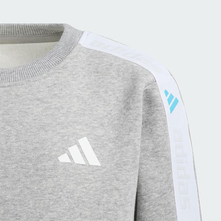 adidas Casual Sportswear Fleece Lined Crew Neck Pullover Long Sleeved Sweatshirt With Elastic Cuff And Lace Up Pants KR8302