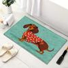 Dachshund Door Mat Cute Brown Dog Doormat for Indoor Outdoor Entry Seasonal Home Decor Non-Slip Easy Clean Absorbent Rug