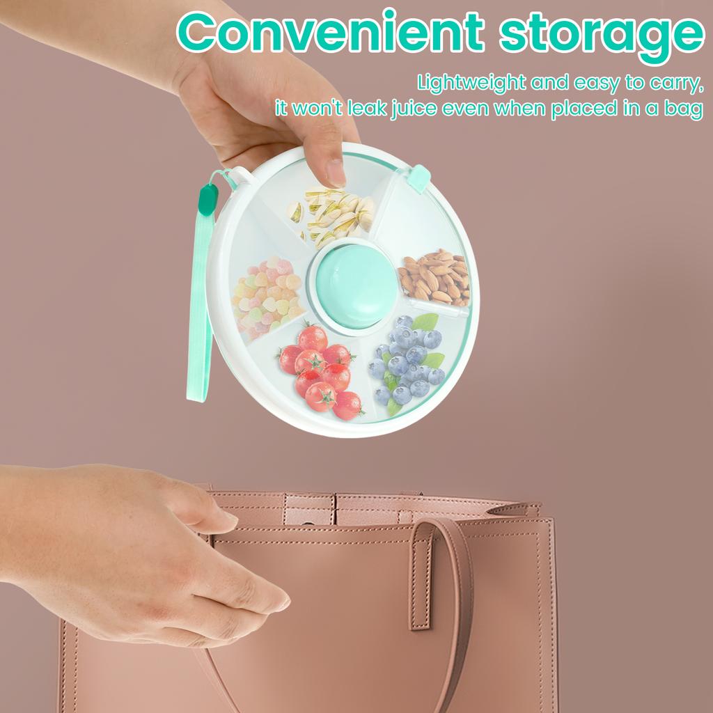 Roterande Snacksbehållare Barn Snacks Snurra Paket Godislåda med Lock Bärbar Snacks Serveringsbricka Melonfrö Tallrik Förvaringslådor