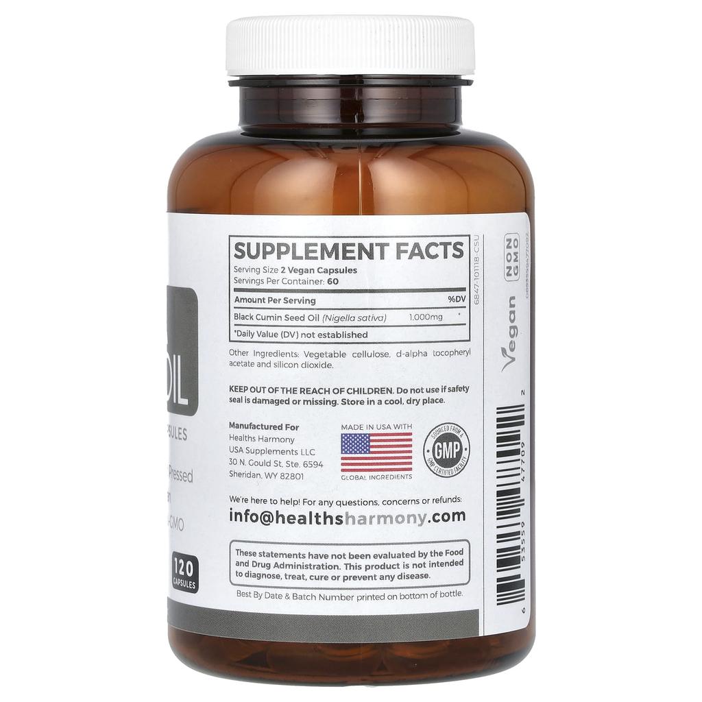 Black Seed Oil, 120 Capsules (500Mg per Capsule)