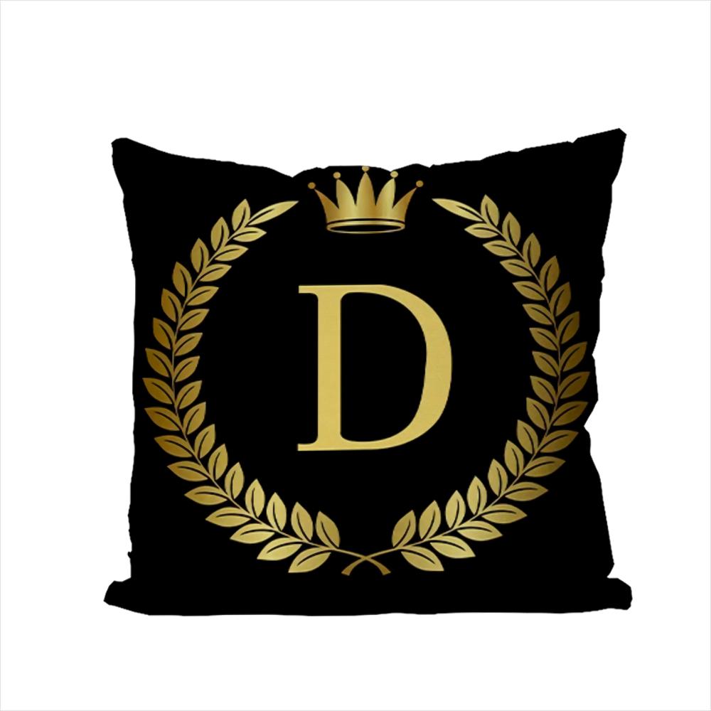 26 Letters Pillow Case For Car Sofa Decorative Home Doublesided Print Plush Square Throw Pillow Cushion Cover