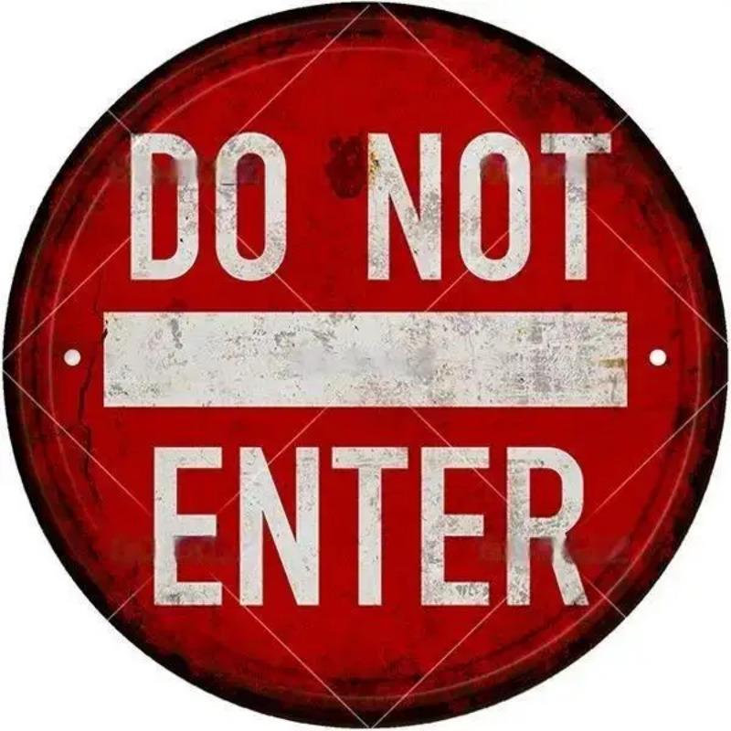 Holzschild „STOP“ mit Warnung, rund, für Garage, Vintage, Holzschild, Blechschild, Wanddekoration für Zuhause, Bar, Kneipe, Ladenschild, Männerhöhle, Yad, Outdoor, für Tür