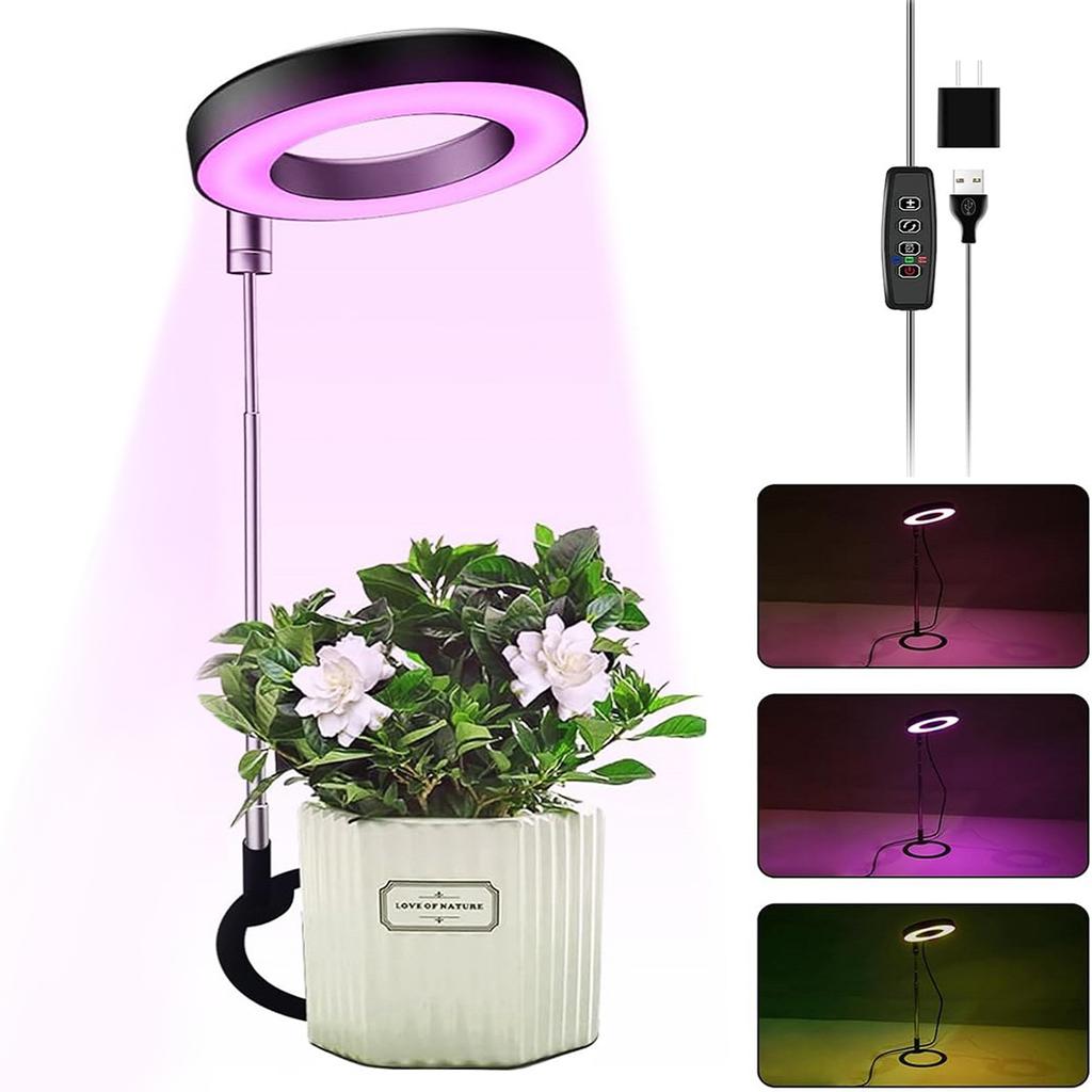 Ground-plugged Plant Light Timable Dimmable Angel Ring Full Spectrum Imitation Sunlight Succulent