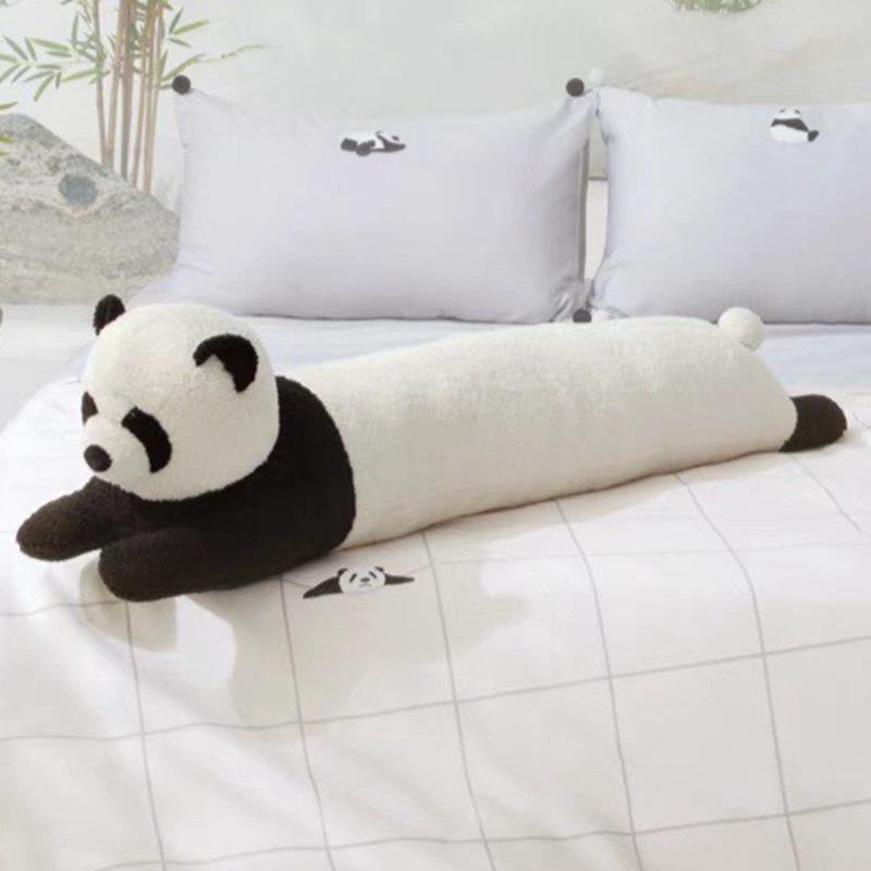 Cartoon Dachshund Plush Cushion: Panda Design Pillow and Leg Clip