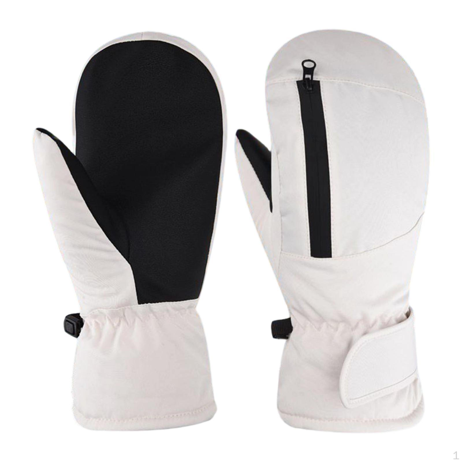 

Adult Winter Ski Mittens, Warm And Thick Snow Gloves for Men Women, Snowboard белый