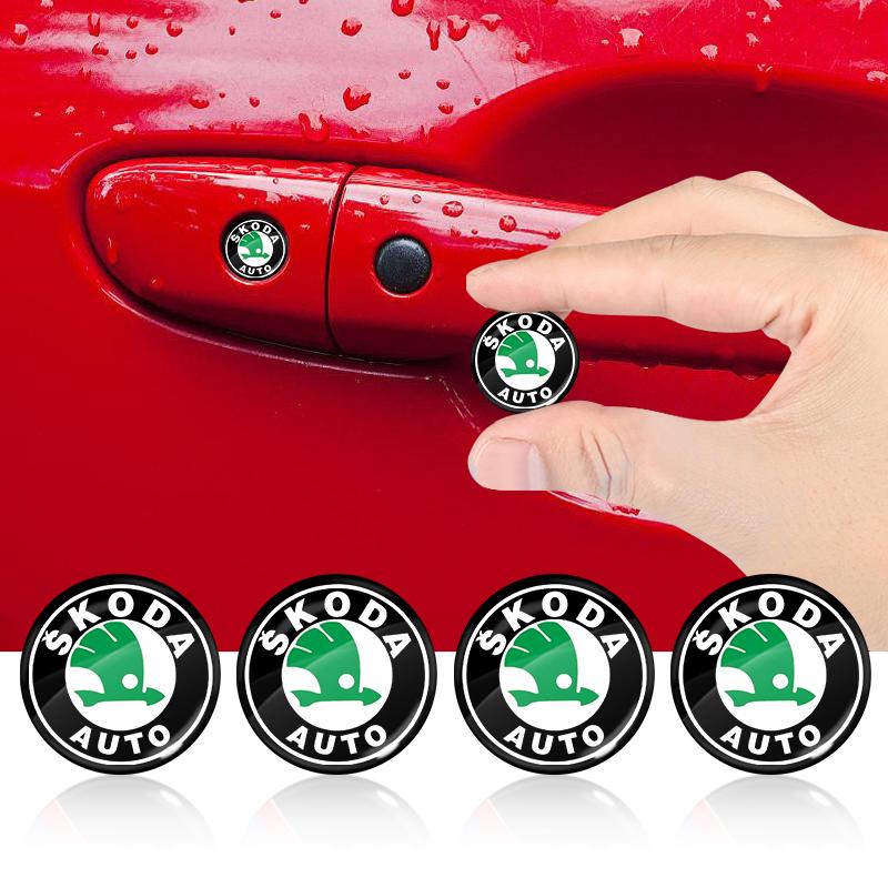 2/4/6 ks Samolepka na klíčovou dírku zámku dveří auta Znak Ochranná samolepka na auto pro Škoda Octavia Enyaq Rapid Karoq Derivati Fabia Kodiaq Kamiq Superb Yeti