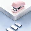 1pcs Pink 3-In-1 Mini Stapler, Saddle Stapler And Staple Remover Set (Capacity: 830 Staples), 26/6 Standard, Back To School