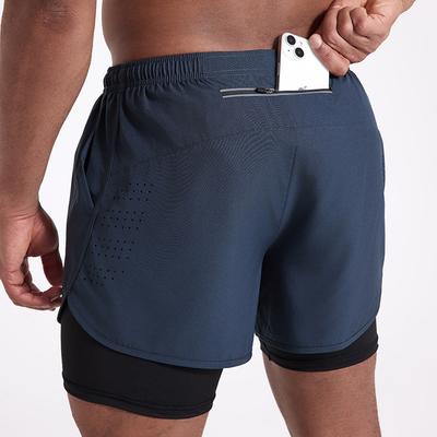 Men's Summer 2-in-1 Running Shorts with Phone Pocket Quick Dry Breathable Athletic Shorts