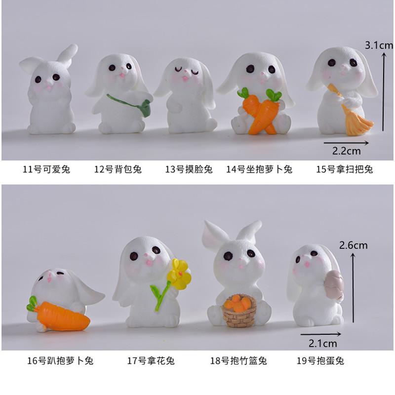 

4 - 20 шт. Мини-фигурки кроликов, светящиеся в темноте, украшение, сказочные кролики, миниатюрные фигурки, животные, садовые украшения, домашний декор своими руками