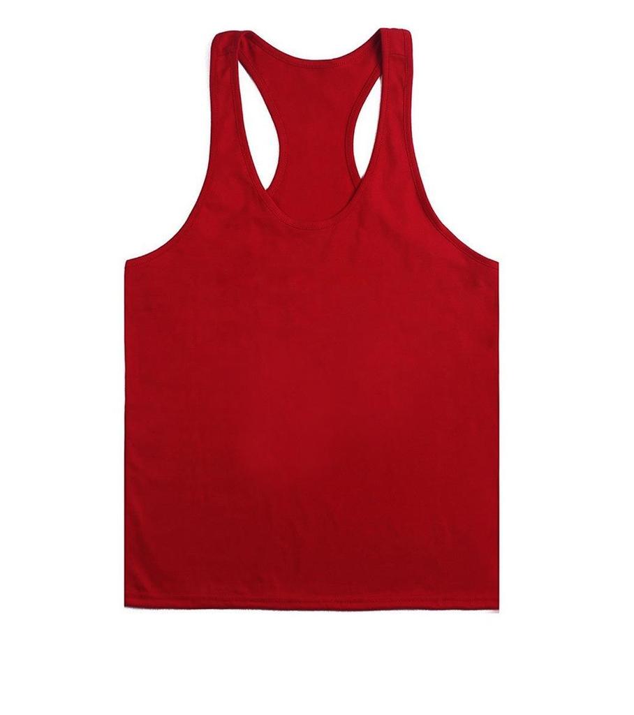Men's Plus Size Solid Racerback Tank Top - Elastic Cotton Blend for Gym Training