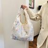 Stylish White Urban Minimalistic Large Capacity Lace Butterfly Shoulder Bag For Students