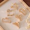 Fashion Alloy Round Chain Hairpin Women'S Back Of Head Shark Clip Medium Geometric Small Grab Clip Headgear Hairpin