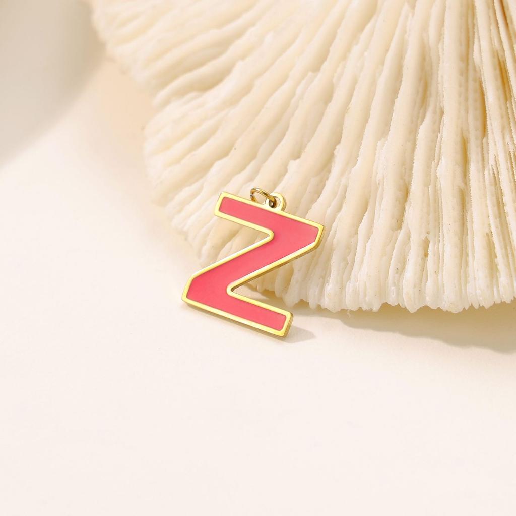 CARLIDANA Hot Sale New Style Hot Sale DIY Accessories Oil Drop Colorful Initial A -Z Letter Brand Stainless Steel Pendant Charms