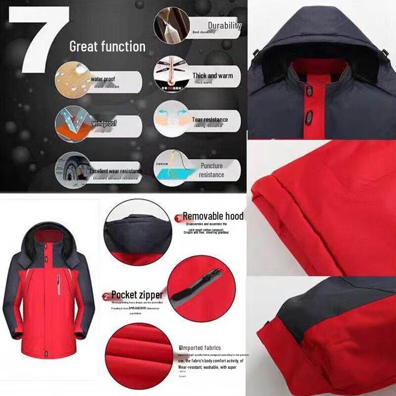 PLAYBOY Men's 2025 Winter Outdoor Waterproof Jacket