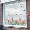 Window Sticker Static Cling with Multicolor Floral Butterfly Design Suitable for Living Room For Bedroom Kitchen