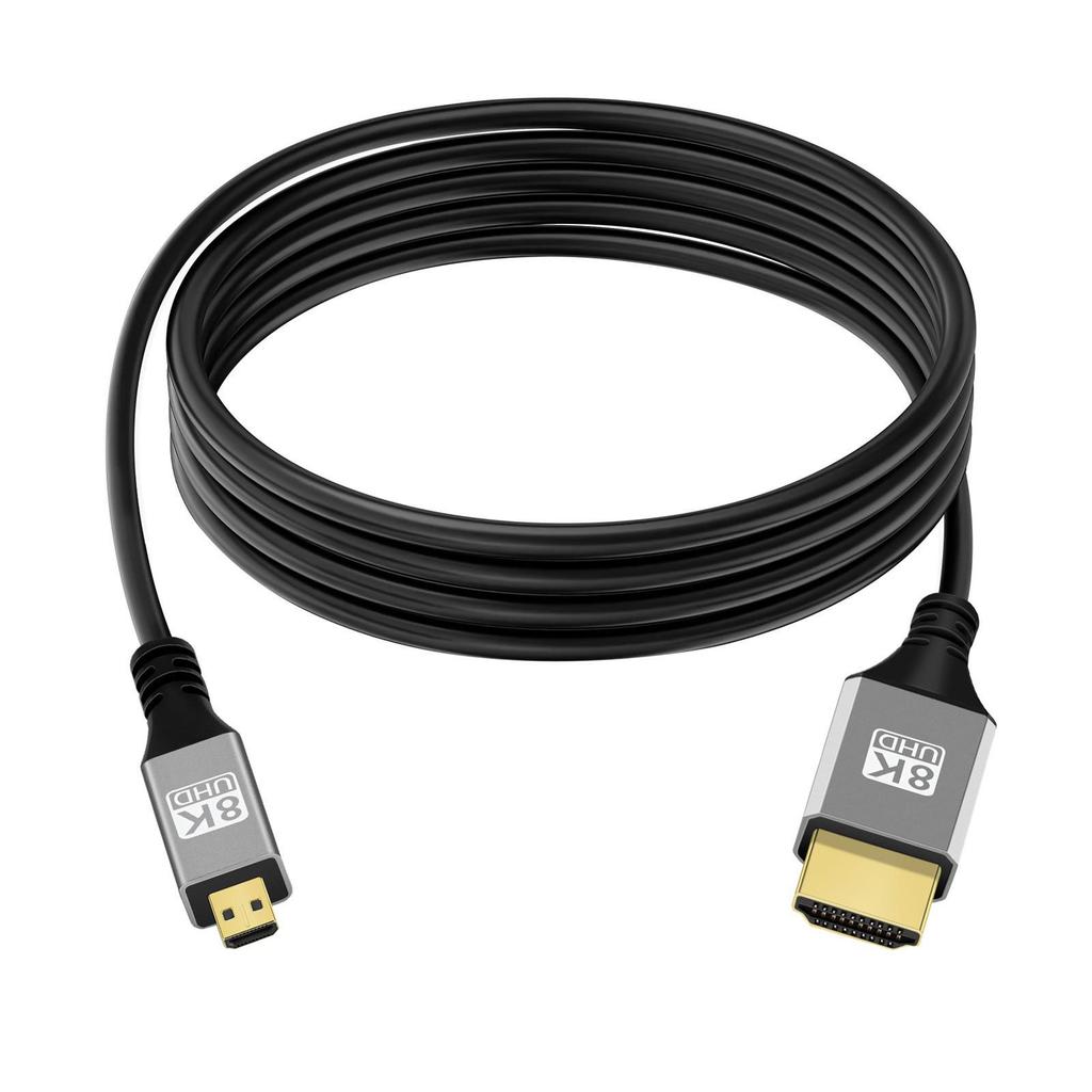 8K HDMI To Micro HDMI 2.1 Cable for Computers, TVs, Cameras, and SLRs