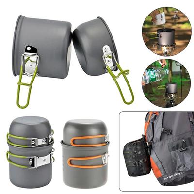 Portable Camping Cookware Set Outdoor Mini Gas Stove Pot Pan Cookset Nature Hiking Travel Picnic Cooking Pot.