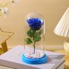 Valentine's Day Immortal Flower Glass Cover Gold Foil Rose Romantic Bouquet Ornament Couple New Year Birthday Gift
