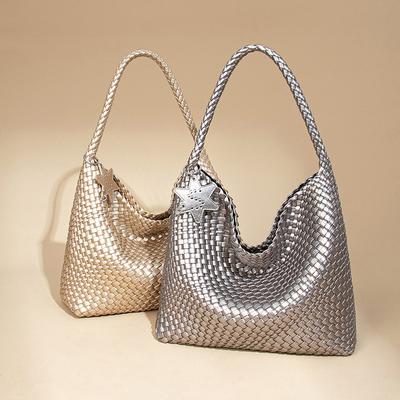Neue handgewebte Damenhandtasche mit großem Fassungsvermögen, Pendler-Tragetasche, tragbare Schulter-Achseltasche, lässiger Stil