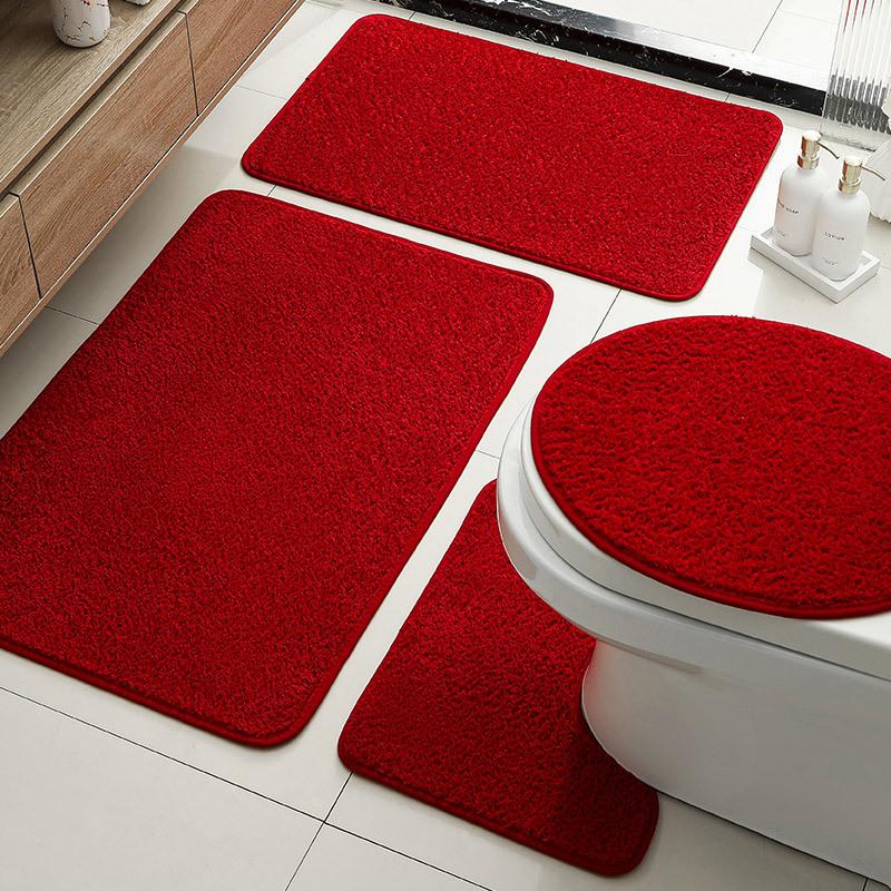Imitation Cashmere Floor Mat Household Toilet Four-Piece Carpet Bathroom Water-Absorbing Non-Slip Mat Bathroom Dirt-Resistant Door Mat