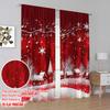 2pcs,2D Plane Printing Curtains&Window Treatment Winter Melody Polyester Fabric (without Rod) Decorations Inside Ldeal for