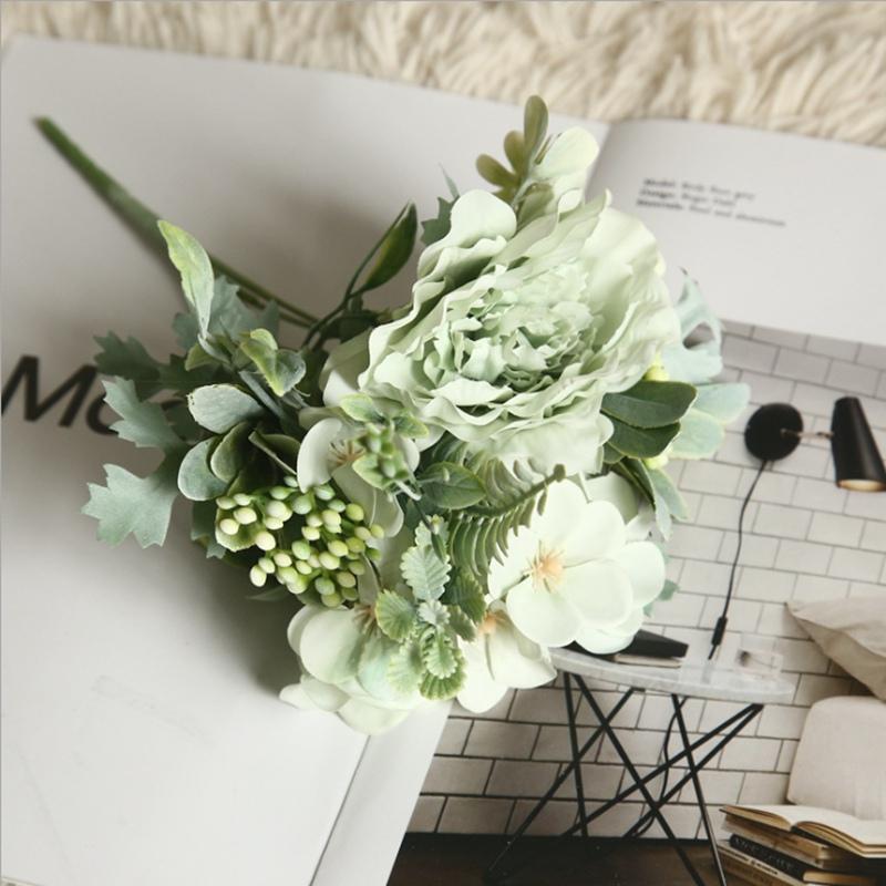 Artificial Flowers Cheap Fake Peony Bridal Holding Plants Vases Table Setting Home Room Decora Accessories Festival Crafts Gifts