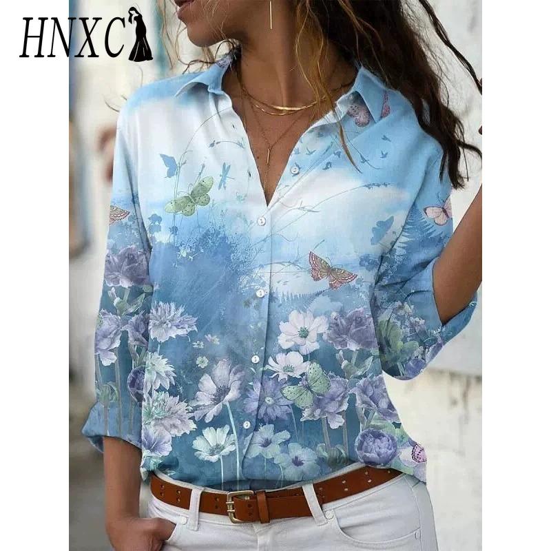 HNXC 38 Color Women's Fashion Casual Long Sleeve POLO Neck Blouses & Shirts