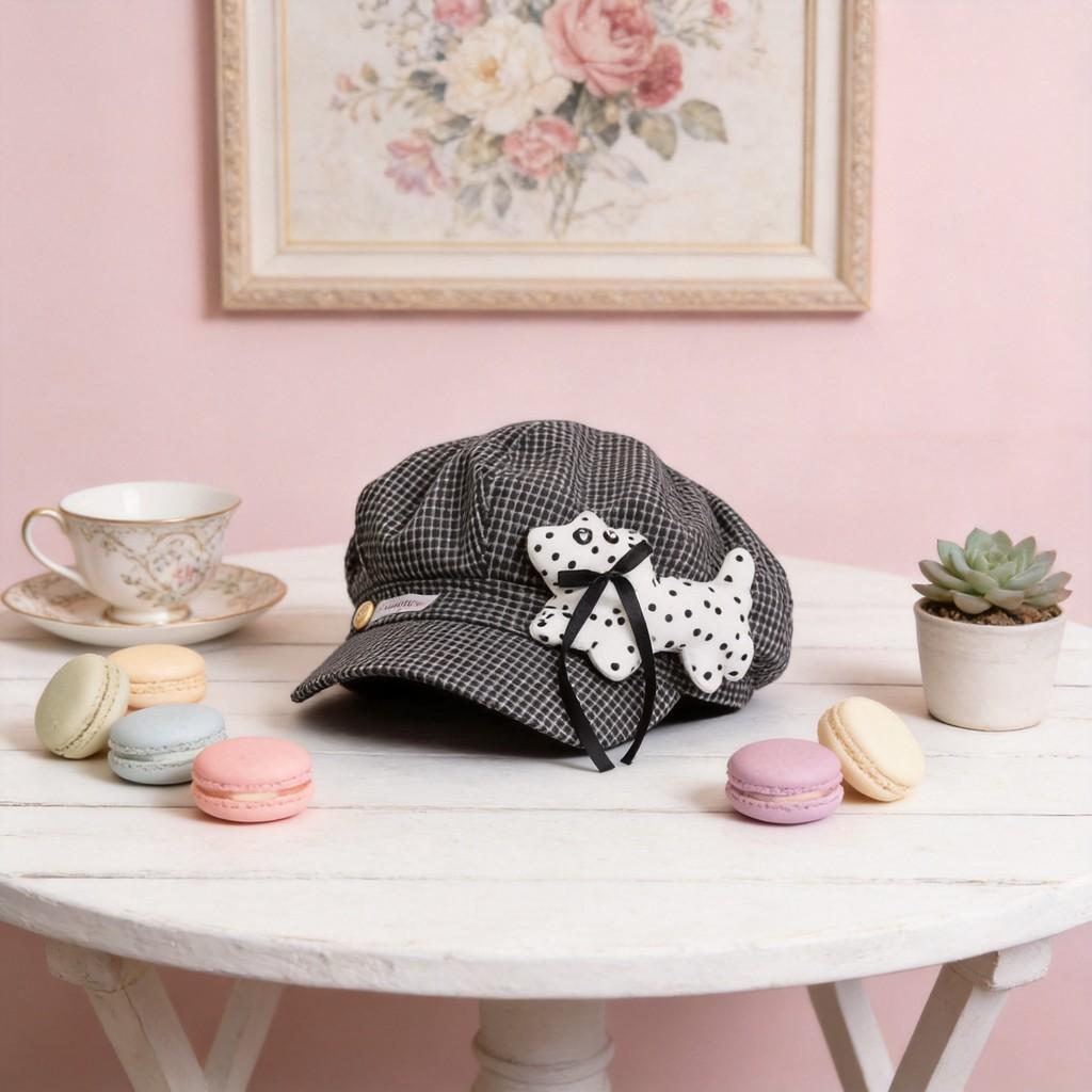 Beanie Hat For Women Cute Polka Dot Dog Pattern Wide Brim Sun Hat Summer Fashion