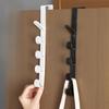 Versatile 5-Hook Over-the-Door Hanger - Perfect for Coats, Towels & Robes, Durable Plastic