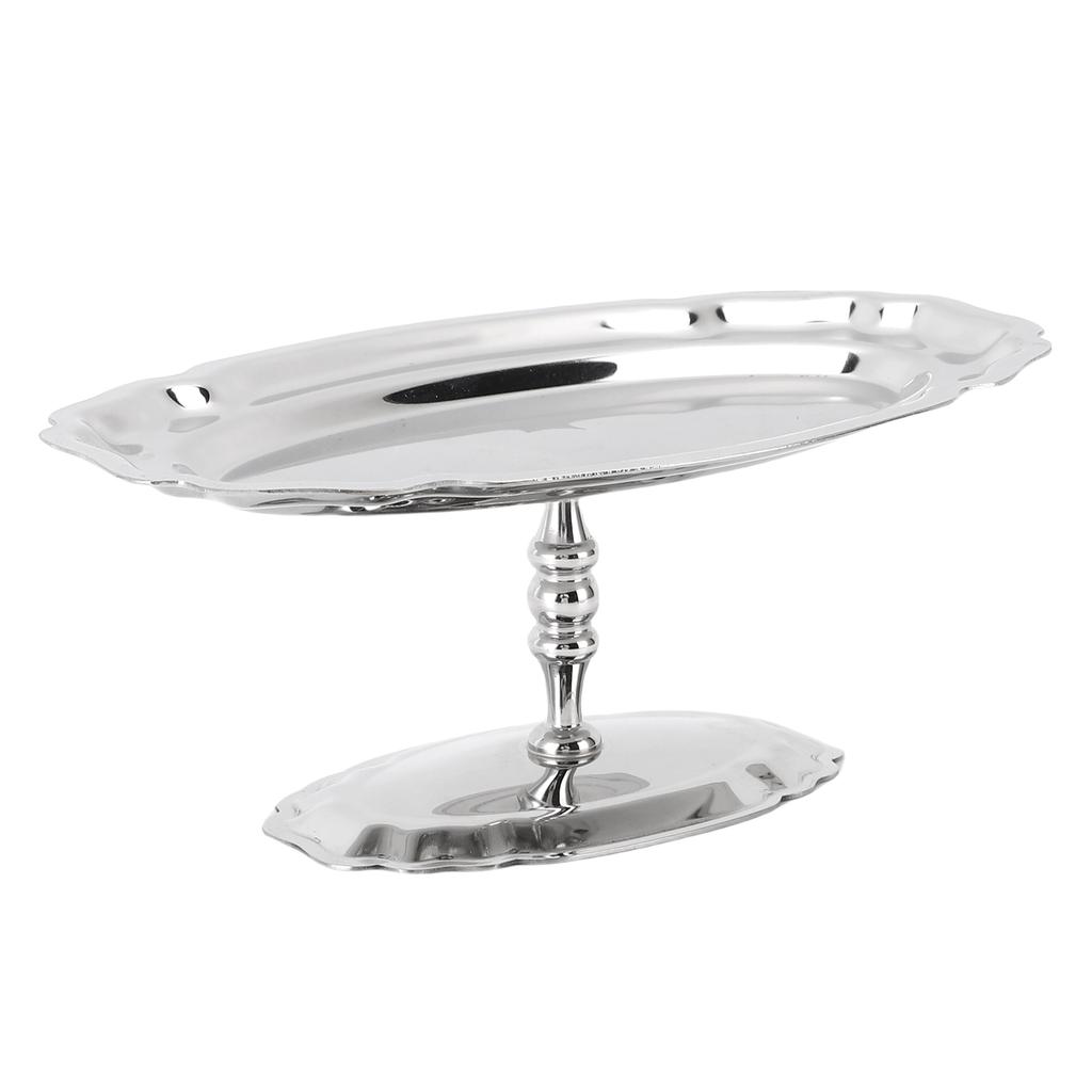 Nachtisch-Serviertablett mit Füßen 304 Edelstahl Ovales Display-Serviertablett mit Füßen für Eis Salat Obst