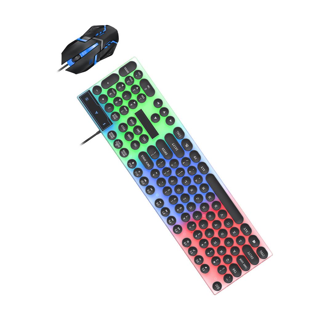 Colorful LED Backlit Keyboard and Mouse Combo Gaming Wired Keyboard USB Keyboards with Gaming Mouse