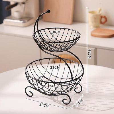 Ru Han Nordic Style Double-Layer Rotating Fruit Basket