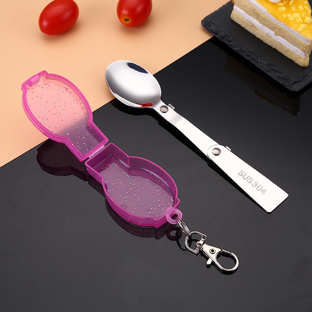 Stainless Steel Foldable Spoon Fork with Carrying Case Spoon and Fork All-in-one for Camping Travel and Other Outdoor Activities