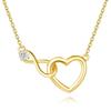 Elegant Women’s S925 Sterling Silver Infinity Heart Lucky 8 Necklace - Light Luxury European & American Style Clavicle Chain.