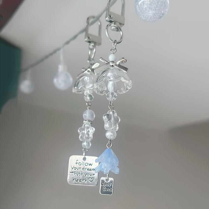 Sweet Christmas Tree Drift Bottle Four-Leaf Clover Pendant Phone Strap Keychain Exquisite Backpack Decoration Accessories Gifts