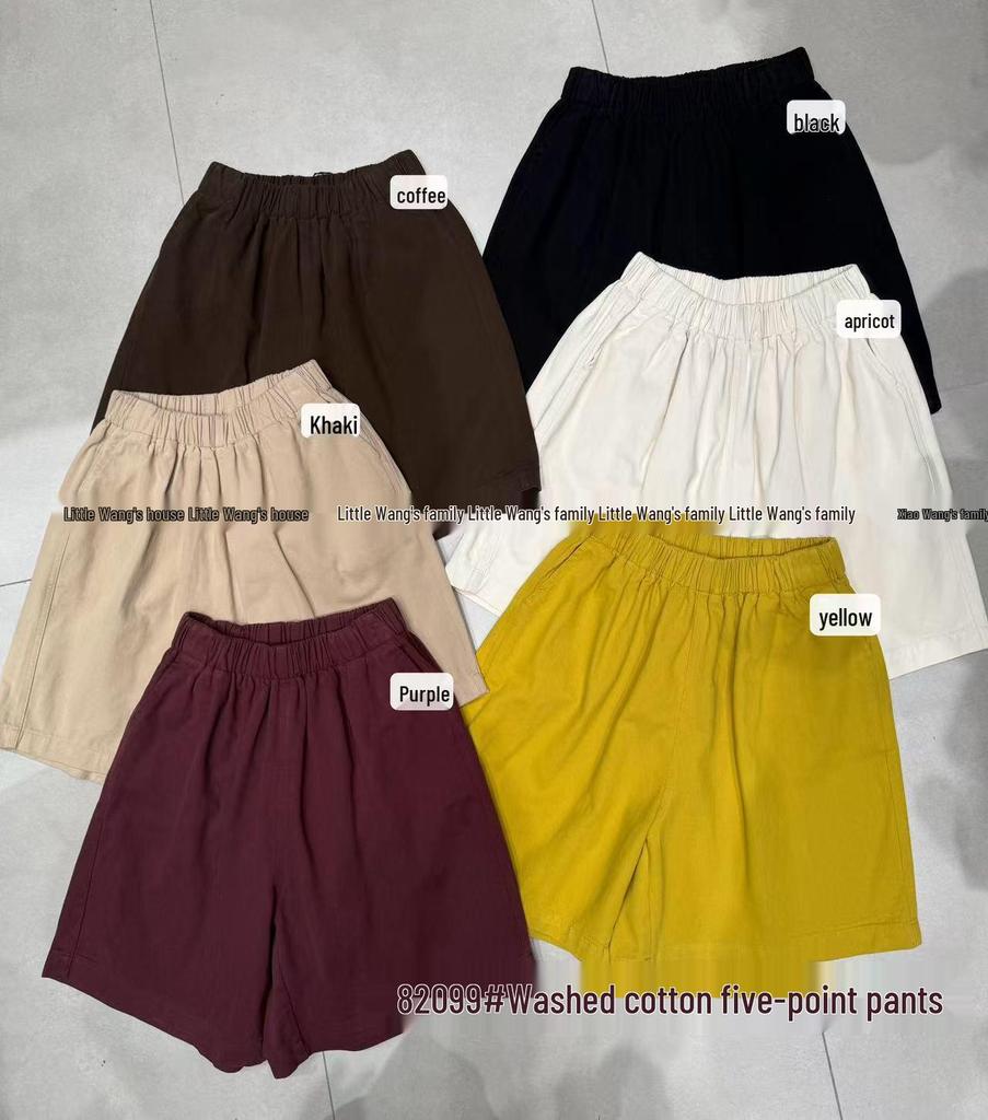 Xiao Wang's Korean Style Plus Size High Waist Casual Wide-Leg Shorts