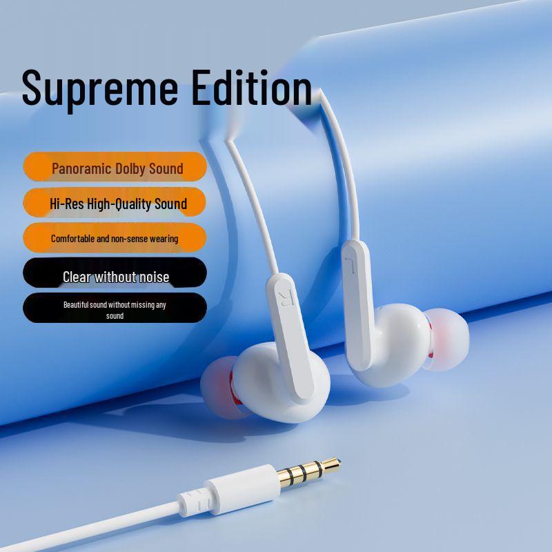 

2m Extra Long In-Ear Noise Cancelling Earphones for Sports, Gaming, Calls - Compatible with Xiaomi, Vivo, Computers