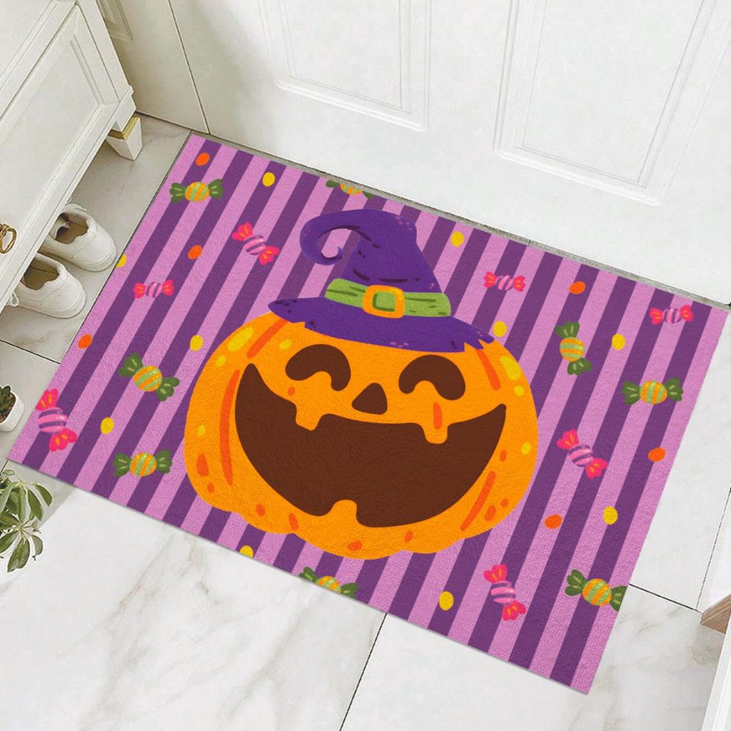 Halloween Jack Pumpkin Carpet Party Living Room Sofa Bedroom Bedside Study Entrance Door Rug Non-slip Cartoon Child Decor Mat