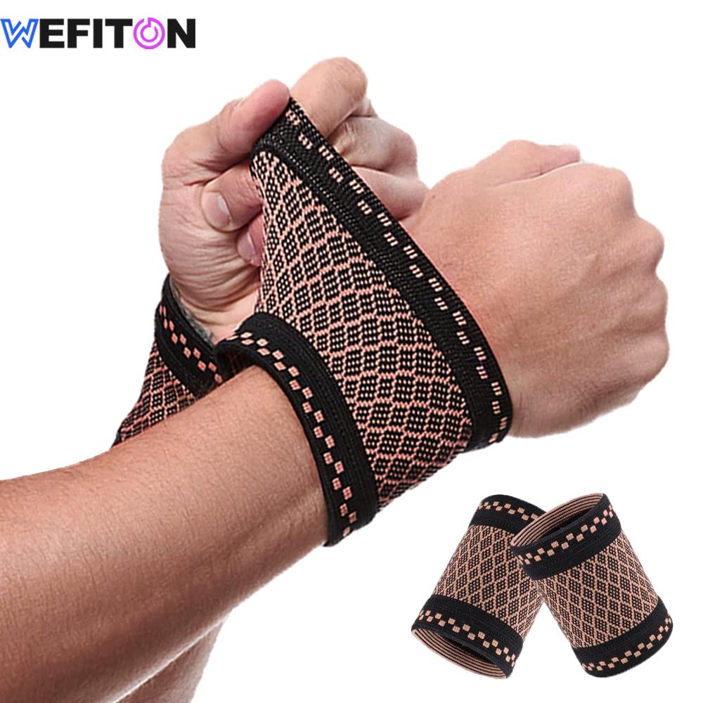 1Pair Copper Compression Wrist Sleeve Support For Men Women Tennis Fitness Workout Carpal Tunnel Relief
