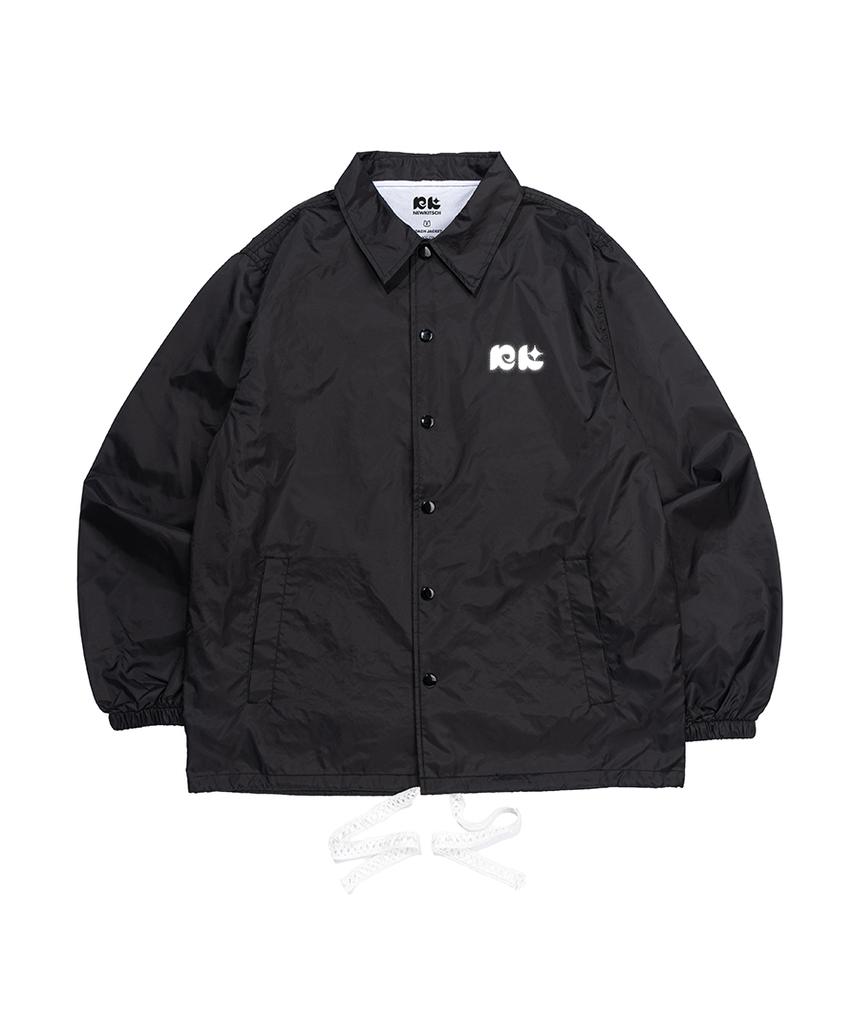 NEWKITSCH Big Ribbon Print Coach Jacket (Black)